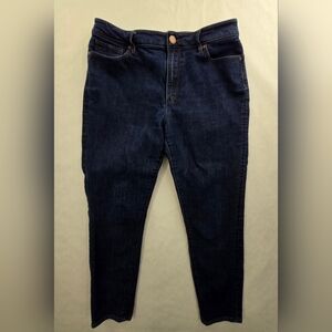 Loft Jeans Curvy High Waist Skinny Ankle  Stretck Dark Wash 8/29